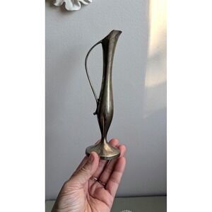 Vintage Silver Plate Bud Vase | Mid Century Modern Metal Soliflore | Art Deco